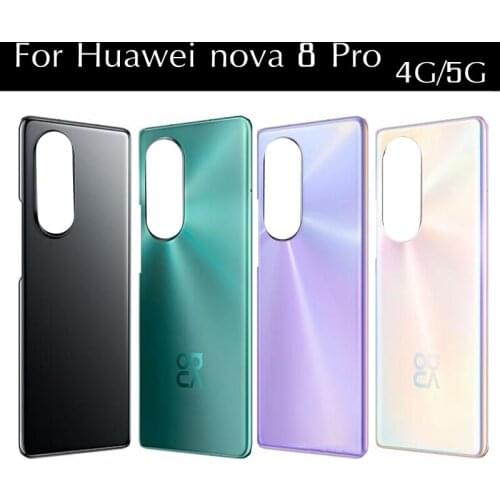 6.72" For Huawei nova 8 Pro 4G 5G Back Battery Cover Door Housing Glass Back Cover