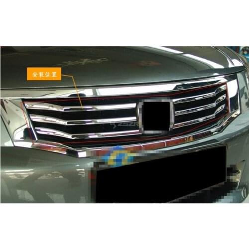 6PCS/SET Car Styling Trim Chromed Shape Front Lower Grille Trim For Honda Accord 2008 2009 2010 Z2AAL068
