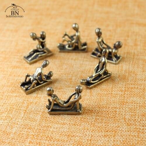 7 Postures Brass Sexy Figurine Status Funny Mini Sex Home Decor Office Decoration Ornament Crafts Women Men Make Love Miniatures