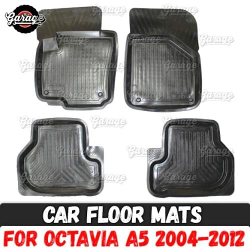 Car floor mats case for Skoda Octavia A5 2004-2012 rubber 1 set / 4 pcs or 2 pcs accessories protect of carpet decoration