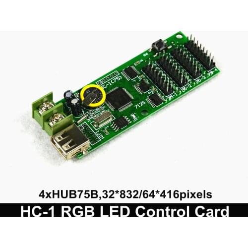 Cheap HC-1 full color WiFi control card supports picture neon scroll RGB text mobile phone input 64*416 32*832 48*544 Pixels