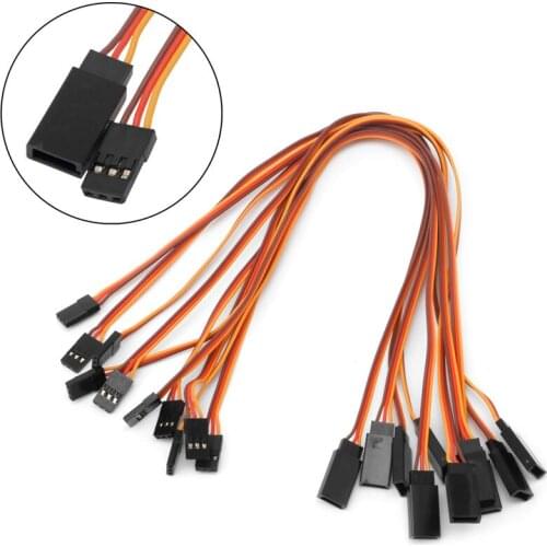 Toy Parts 10Pcs 150 / 200 / 300 / 500mm Servo Extension Lead Wire Cable For RC Futaba JR Male to Female 30cm