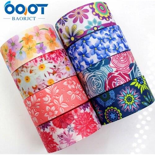 OOOT BAORJCT 175233 , 22MM flowers Series Printed grosgrain ribbon, DIY handmadeHair accessories Material wedding gift wrap