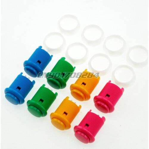 8 Pcs 30mm Spiral Round Push Buttons With Built-in 2.8mm Interface Micro Switch For Arcade Games Mame Jamma Button Switch