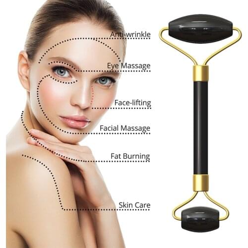 Natural Stone jade roller Massager For Face Gua sha Rose Quartz FACIAL MASSAG Set FACE LIFT NECK SLIM MASSAG SKIN CARE Tool
