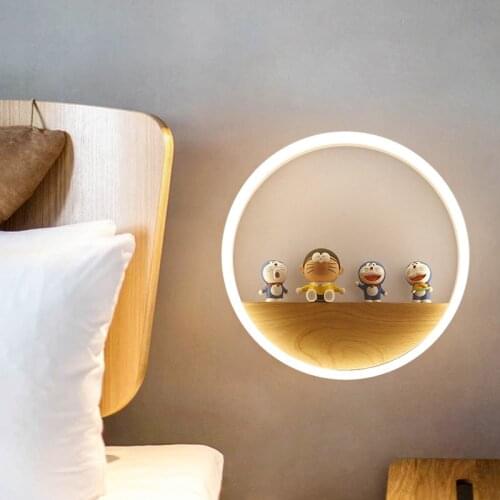 Nordic bedroom wall lamp bedside lamp simple modern solid wood aisle corridor balcony living room childrens decorative lamp