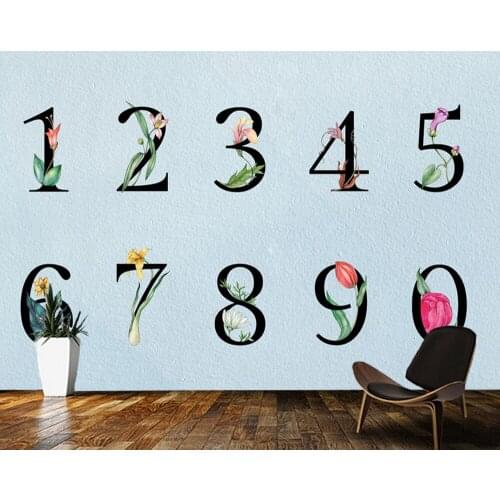 Papel de parede 123 digit series flower number wallpaper mural,living room tv wall childrens bedroom wall papers home decor