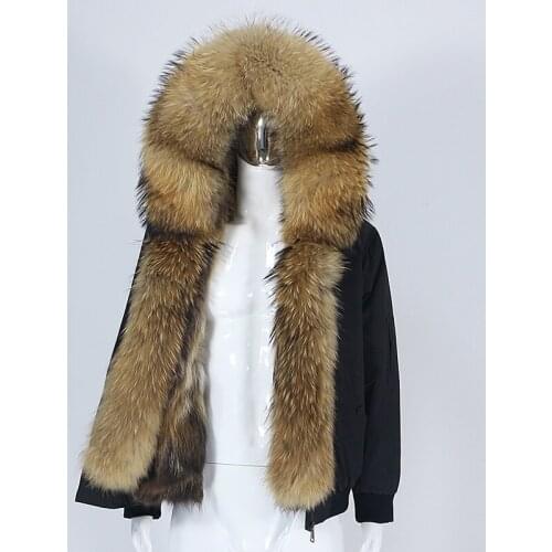 OFTBUY 2021 men bomber waterproof winter jacket natural real raccoon fox fur coat collar hooded thick warm streetwear luxury