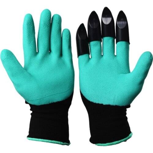 A Pair Garden Gloves with Claws Gardening Digging Planting Durable Waterproof ABS Mulsion Gloves Gardening Outdoor Gloves