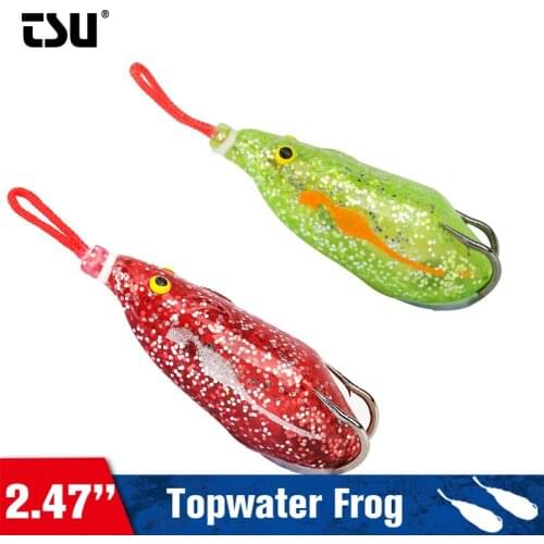 TSURINOYA Frog Bait Fishing Lure 63mm 14g Topwater Soft Baits NUMEN Simulation Mouse Snakehead Pike Double Hooks Baits