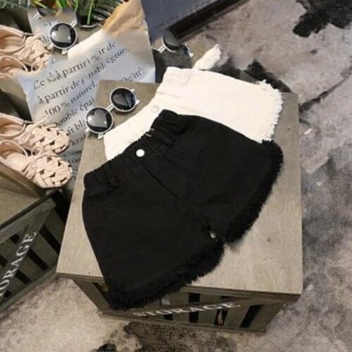 Girls With Shorts 2021 New Korean Version Simple Children Big Children Jean Shorts Children Casual Hot Pants