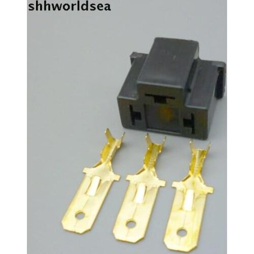 Shhworldsea 5/10/50/100sets Socket Plug Adapter H4 9003 male 12V Car Headlight Bulb Holder Extension Cable Auto Connector