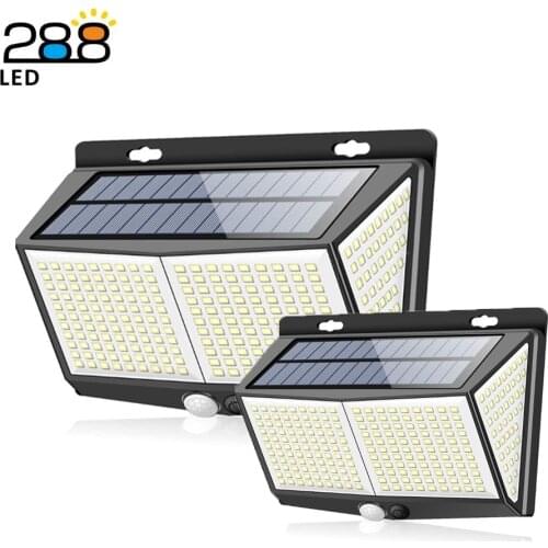288 LED Solar Light Human Body Sensor 100 Solar Lamp IP65 Outdoor Light automatic adjust brightness Garden Street Light
