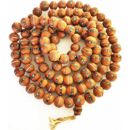Tibetan Rosary 108PCS Tibetan Pheonix Bodhi Inlay Meditation Prayer Beads Mala 12-13mm for Man BRO812
