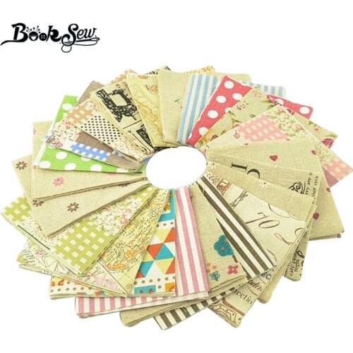 Booksew Cotton Linen Fabric 10 pcs/lot 20x20cm Telas Tissus Animal Flowers Canvas Fabric DIY Sewing Cushion Curtain Quilts Cloth
