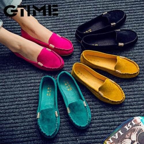Big Size Women Loafers Candy Color Flats Soft Slip on Flat Shoes Woman Ballet Flats Boat Shoes Ladies Shoes zapatos mujer