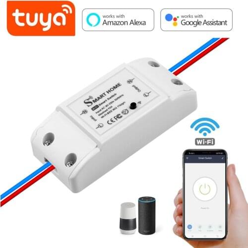 Tuya Smart Life Smart WIFI Light Switch Relay Wireless Voice Remote App Control Breaker Work With Alexa and Google Home IFTTT