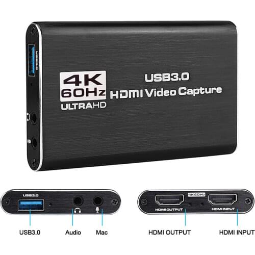 HDMI To USB 3.0 4K Video Capture Card Dongle 1080P 60fps HD Video Recorder Grabber For OBS Capturing Game Game Capture Card Live