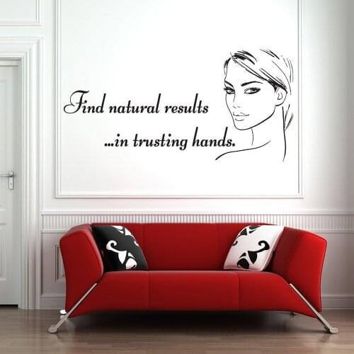 Vinyl Removable Beauty Shop Decoration Mural Spa Salon Wall Decal Beauty Salon Female Facial Facial Care Skin Care Quote