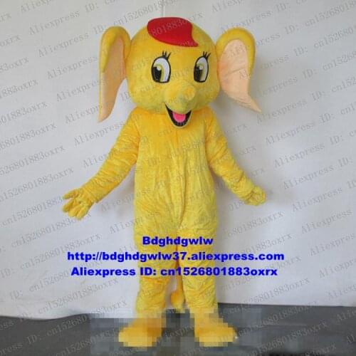 Yellow Elephant Elephish Mascot Costume Adult Cartoon Character Outfit Suit Kindergarten Pet Shop Talk Of The Town zx58