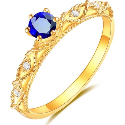 Sapphire &Ruby &Emerald gemstones blue red crystal Rings for women femme 18k gold color zircon diamonds jewelry bijoux anillos
