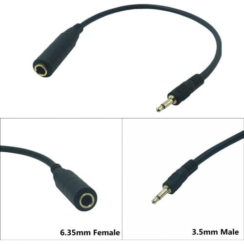 0.3M Jack 3.5mm Mono Male to 6.35mm Femlae Cable for Phones MP3 30cm