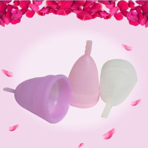 1/2PCS Colorful Menstrual Cup Medical Grade Silicone Menstrual Cup Feminine Hygiene Copa Menstrual Lady Cup Period Cup For Women
