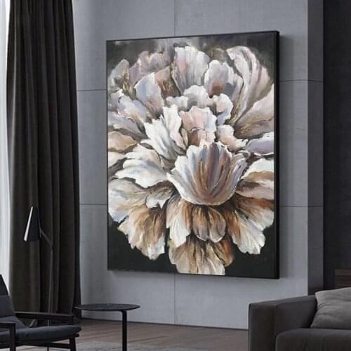 100% Handpainted Vintage Flowers Abstract Oil Paintings Wall Pictures On Canvas Modern Painting For Home Decor No Framed