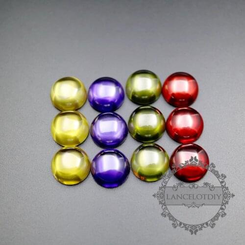 12mm round red purple yellow olive green high quality artificial zircon cabochon DIY supplies 4110138