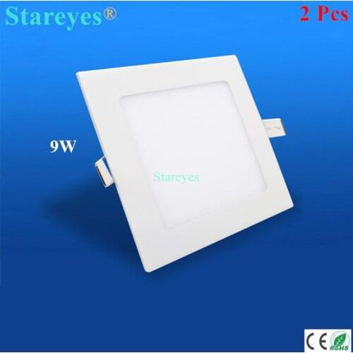 Free shipping 2 pcs Square LED Panel Lights 9W AC 85-265V 145mm 810 lm SMD 2835 lamp bulb led ceiling lighting warm / cool white