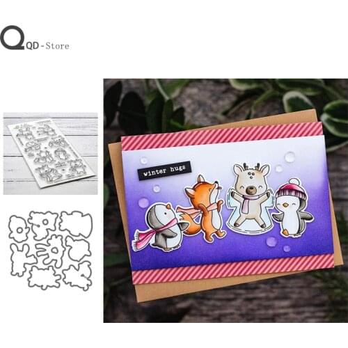 2021 Winter Small Animal Series Cutting Dies Stamps Dies Scrapbooking Mold Cut Handmade Tools DIY Greeting Card Craft Decoration