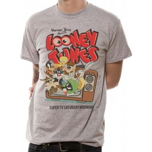 3044 Retro TV T-Shirt Looney Tunes Wile E Coyote Road Runner Taz Daffy Duck Twee