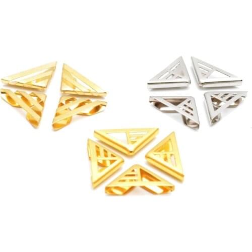 50PCs Silver Tone Book Scrapbooking Albums Menus Folders Corner Protectors 16x16x23mm F1222