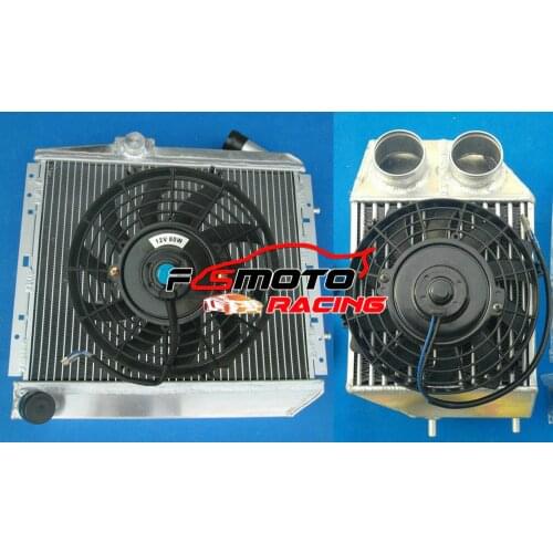 Aluminum Intercooler + Radiator For 1981-1991 Renault R5 9/11 Super 5 GT 1.4L Turbo C-type BC37 BC40 MT & OR With FAN