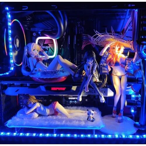 Anime computer ornaments, Chassis Figure, Case Car decoration LED light bar