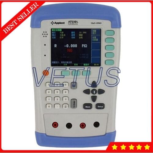 AT518L Hand-held DC Resistance Milliohm Meter 10u-200Kohm Resistance Tester Meter USB 3.5'' TFT LCD