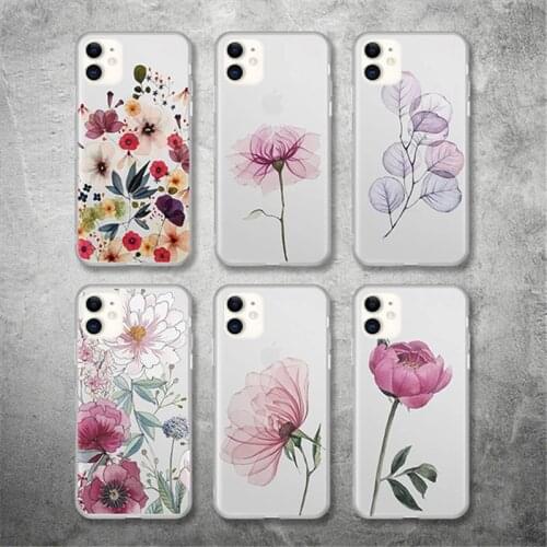 Lovebay Phone Case For iPhone 11Pro 6 6s 7 8 Plus X XR XS Max 5 5s SE Beautiful Flower Matte Soft TPU For iPhone 11 Phone Case