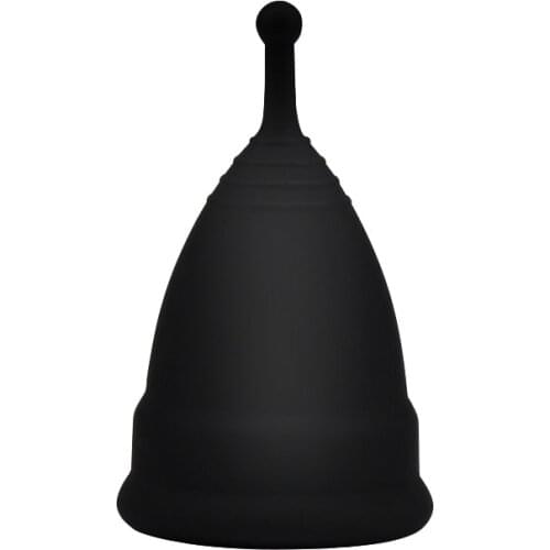 Black Folding Womens Menstrual Cup Womens Menstrual Period Anti-Side Leakage Silicone Menstrual Cup Personal Hygiene Products