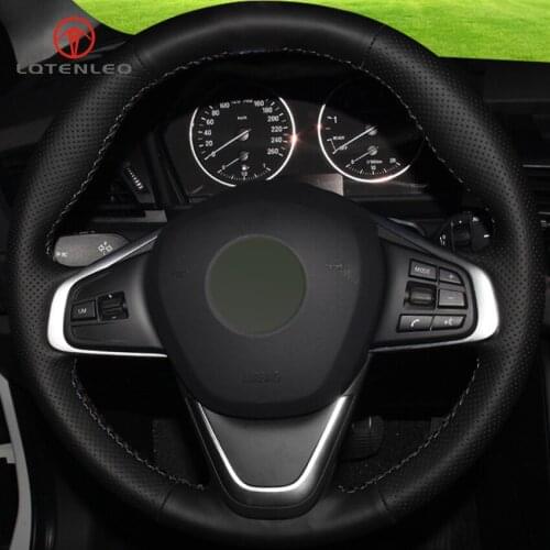 LQTENLEO Black Artificial Leather DIY Car Steering Wheel Cover for BMW 2 Series 220i 218i 225xe F45 F46 X1 F48 X2 F39 2014-2019