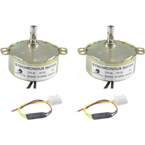 CHANCS 2PCS Electric Synchron Motor TYC-50 DC 12V 10-12RPM CW/CCW Turntable Gear Box for Microwave Oven