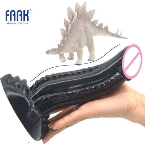 FAAK new animal dinosaur dildo S shape beads fake penis big dildo with suction sex toys for women anal massage adult sex shop