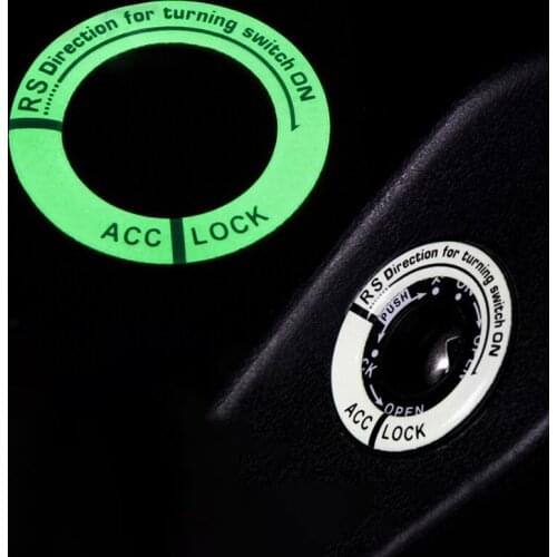 Fluorescent Luminous Car Ignition Key Ring Sticker 3D Switch Cover Auto Motorcycle Styling Decoration Key Circle Accessories