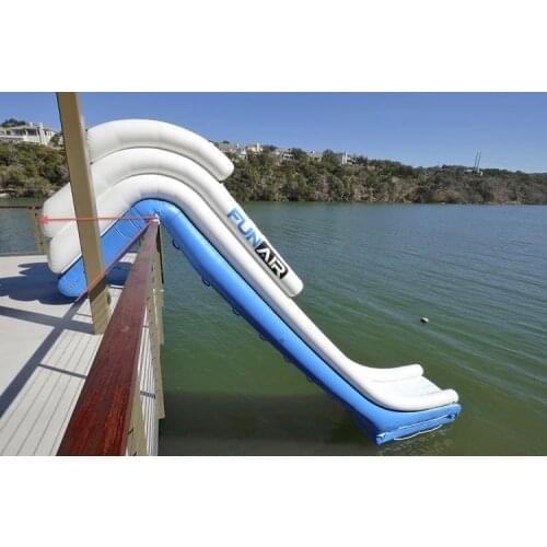 Hi bouncia Yacht Used Water Park Slide , Water Slide Boat , Inflatable Yacht floating Water Slide for summer season