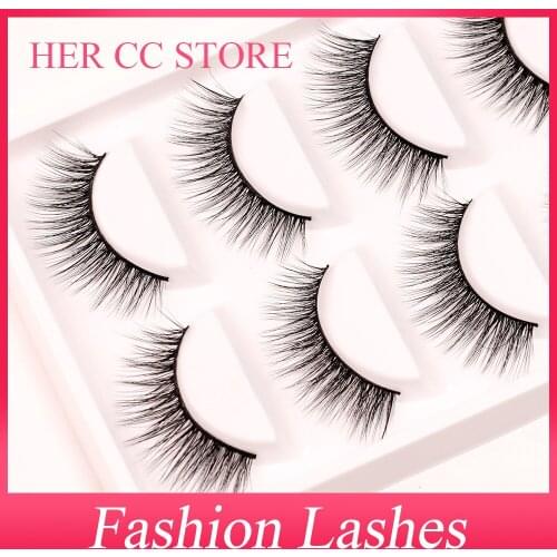 INDIVIDUAL PACKING 5PAIRS 0.07mm 3D SOFT DRAMATIC NATURAL THICK FASHION FALSE EYELASHES HIGH QUALITY MAKUP（1613)