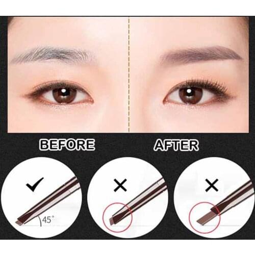 New Double-headed Eyebrow Pencil Dual-use Automatic Natural Ingredients Rotation Waterproof Long-lasting Brush Eyebrow Pencil