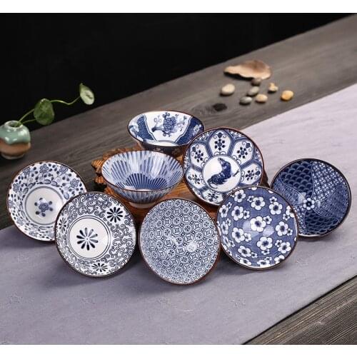 Dehua ceramic hand-painted kung fu cup underglaze color tea cup blue and white porcelain bowl hat cup home leisure tea set