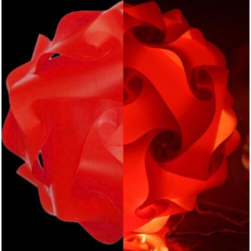 Red 25cm/30cm/40cm Modern DIY Elements IQ Jigsaw Puzzle ZE Ceiling Chandelier Pendant Lamp Flower Ball Light Lighting 110-240V