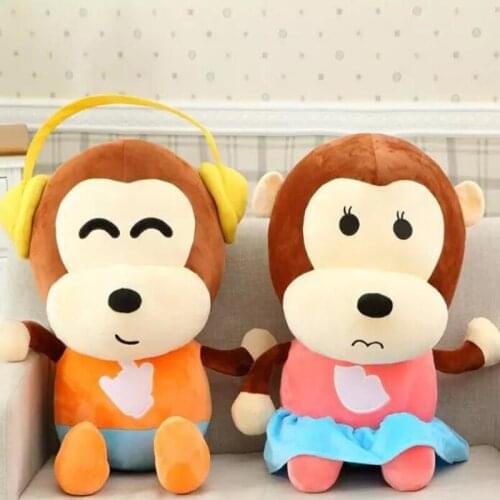 Creative Plush Toy Rock Music Headphones Monkey Couple Leisure Monkey Plush Doll Toy Monkey Couple Children Doll Holiday Gift