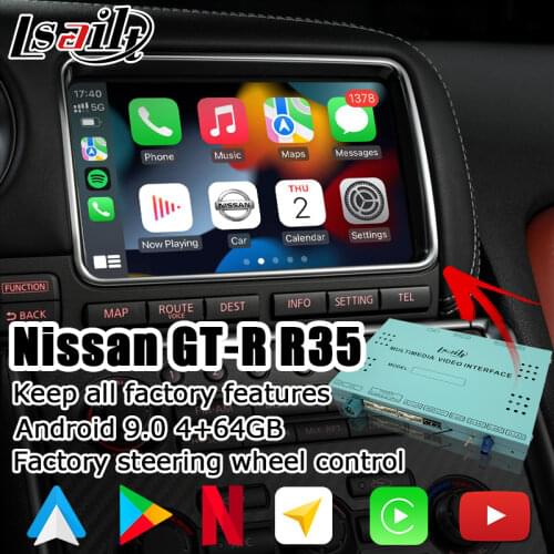 Lsailt Android / carplay interface for Nissan GTR GT-R R35 2011-2015, with youtube waze video interface optional