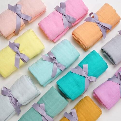 Muslinlife Bamboo Cotton Blanket soft baby wrap blanket swaddle Plain dye muslin blanket Newborn Infant Accessories